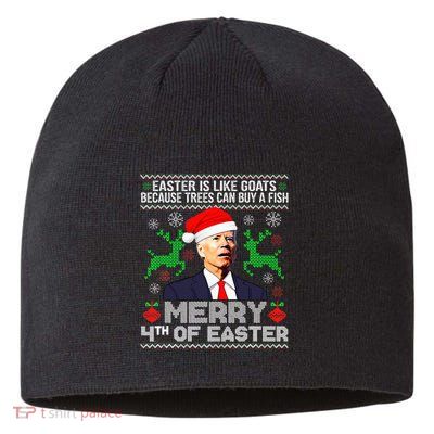 Merry 4th Of Easter Funny Christmas Ugly Sweater Sustainable Beanie