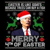 Merry 4th Of Easter Funny Christmas Ugly Sweater 16 in Basic Backpack