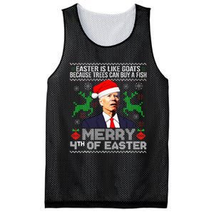 Merry 4th Of Easter Funny Christmas Ugly Sweater Mesh Reversible Basketball Jersey Tank