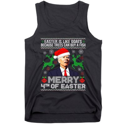 Merry 4th Of Easter Funny Christmas Ugly Sweater Tank Top