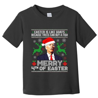 Merry 4th Of Easter Funny Christmas Ugly Sweater Toddler T-Shirt