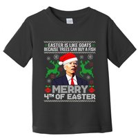 Merry 4th Of Easter Funny Christmas Ugly Sweater Toddler T-Shirt