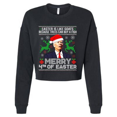 Merry 4th Of Easter Funny Christmas Ugly Sweater Cropped Pullover Crew