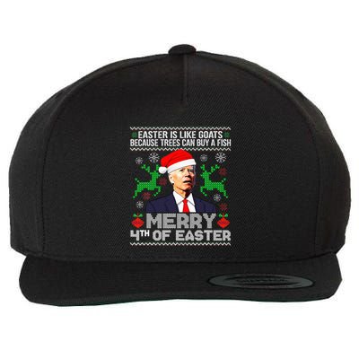 Merry 4th Of Easter Funny Christmas Ugly Sweater Wool Snapback Cap