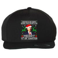 Merry 4th Of Easter Funny Christmas Ugly Sweater Wool Snapback Cap