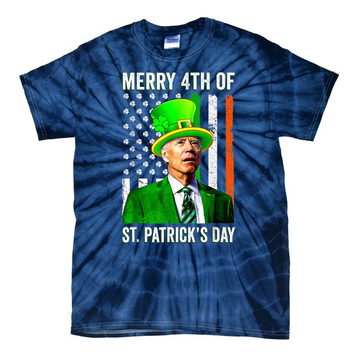 Merry 4th Of July Joe Biden St Patricks Day Leprechaun Hat Tie-Dye T-Shirt