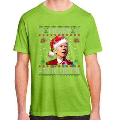 Merry 4th Of Easter Funny Joe Biden Christmas Ugly Sweater Adult ChromaSoft Performance T-Shirt