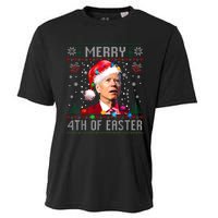 Merry 4th Of Easter Funny Joe Biden Christmas Ugly Sweater Cooling Performance Crew T-Shirt