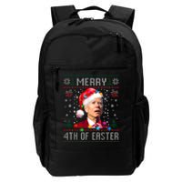 Merry 4th Of Easter Funny Joe Biden Christmas Ugly Sweater Daily Commute Backpack