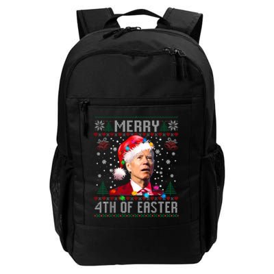 Merry 4th Of Easter Funny Joe Biden Christmas Ugly Sweater Daily Commute Backpack