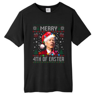 Merry 4th Of Easter Funny Joe Biden Christmas Ugly Sweater Tall Fusion ChromaSoft Performance T-Shirt