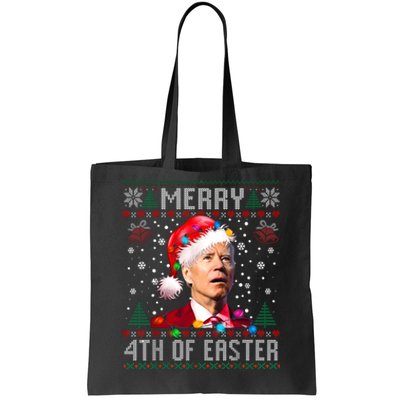 Merry 4th Of Easter Funny Joe Biden Christmas Ugly Sweater Tote Bag