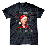 Merry 4th Of Easter Funny Joe Biden Christmas Ugly Sweater Tie-Dye T-Shirt