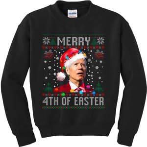 Merry 4th Of Easter Funny Joe Biden Christmas Ugly Sweater Kids Sweatshirt