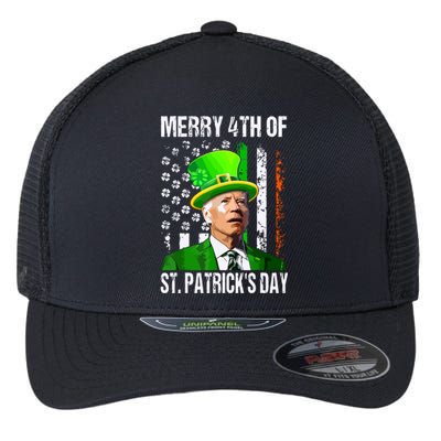 Merry 4th Of St Patricks Day Funny Joe Biden Leprechaun Hat Flexfit Unipanel Trucker Cap