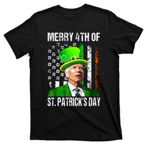 Merry 4th Of St Patricks Day Funny Joe Biden Leprechaun Hat T-Shirt