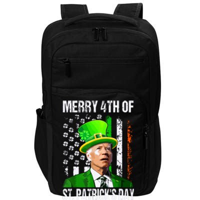 Merry 4th Of St Patricks Day Funny Joe Biden Leprechaun Hat Impact Tech Backpack