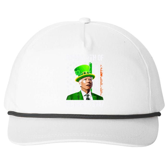 Merry 4th Of St Patricks Day Funny Joe Biden Leprechaun Hat Snapback Five-Panel Rope Hat