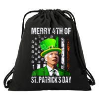 Merry 4th Of St Patricks Day Funny Joe Biden Leprechaun Hat Drawstring Bag