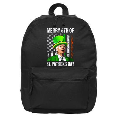 Merry 4th Of St Patricks Day Funny Joe Biden Leprechaun Hat 16 in Basic Backpack