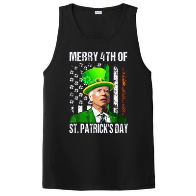 Merry 4th Of St Patricks Day Funny Joe Biden Leprechaun Hat PosiCharge Competitor Tank