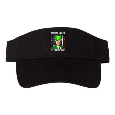 Merry 4th Of St Patricks Day Funny Joe Biden Leprechaun Hat Valucap Bio-Washed Visor