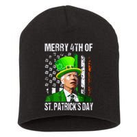 Merry 4th Of St Patricks Day Funny Joe Biden Leprechaun Hat Short Acrylic Beanie