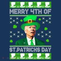 Merry 4th Of St Patricks Day Joe Biden Leprechaun Hat Clover T-Shirt