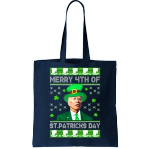 Merry 4th Of St Patricks Day Joe Biden Leprechaun Hat Clover Tote Bag