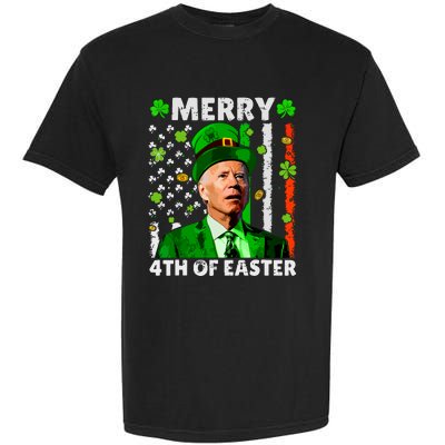 Merry 4th Of St Patricks Day Joe Biden Leprechaun Hat Clover Garment-Dyed Heavyweight T-Shirt