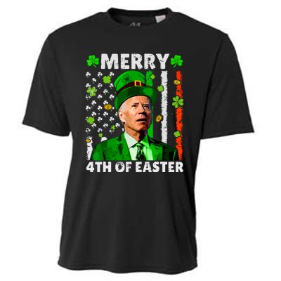 Merry 4th Of St Patricks Day Joe Biden Leprechaun Hat Clover Cooling Performance Crew T-Shirt