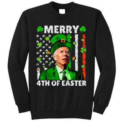 Merry 4th Of St Patricks Day Joe Biden Leprechaun Hat Clover Sweatshirt