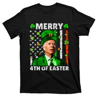 Merry 4th Of St Patricks Day Joe Biden Leprechaun Hat Clover T-Shirt