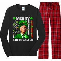 Merry 4th Of St Patricks Day Joe Biden Leprechaun Hat Clover Long Sleeve Pajama Set