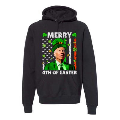 Merry 4th Of St Patricks Day Joe Biden Leprechaun Hat Clover Premium Hoodie