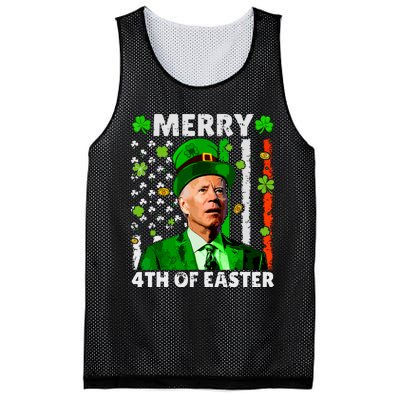 Merry 4th Of St Patricks Day Joe Biden Leprechaun Hat Clover Mesh Reversible Basketball Jersey Tank