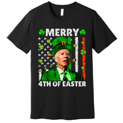 Merry 4th Of St Patricks Day Joe Biden Leprechaun Hat Clover Premium T-Shirt