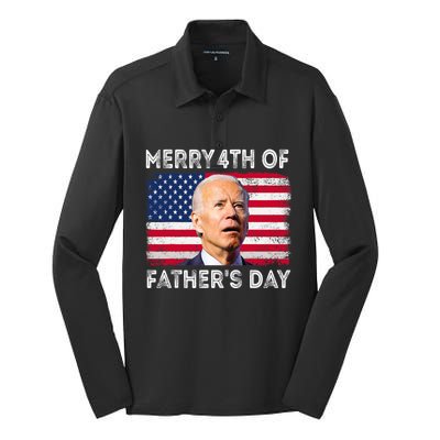 Merry 4th Of July Shirts Fathers Day 4th Of July Silk Touch Performance Long Sleeve Polo