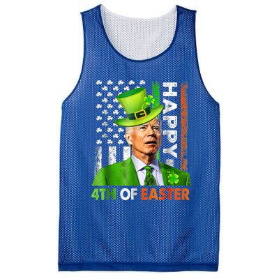 Merry 4th Of St Patricks Day Joe Biden Leprechaun Hat Clover Gift Mesh Reversible Basketball Jersey Tank