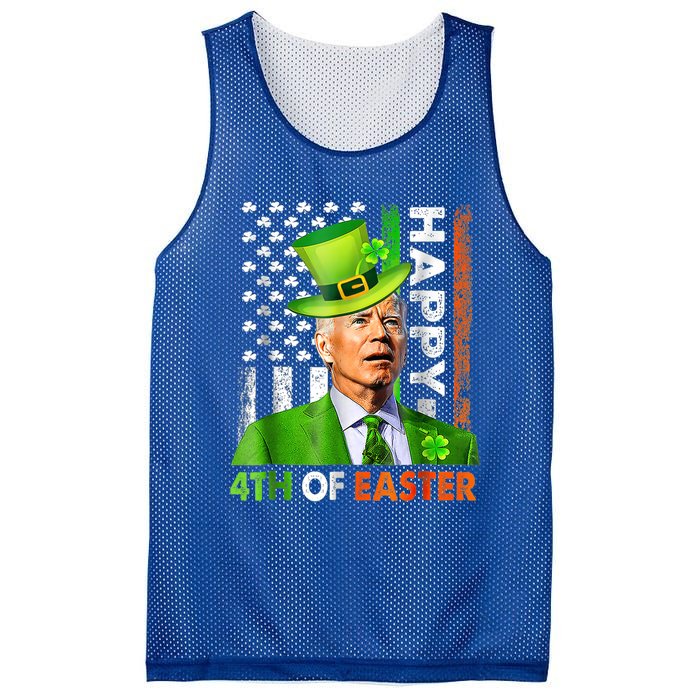 Merry 4th Of St Patricks Day Joe Biden Leprechaun Hat Clover Gift Mesh Reversible Basketball Jersey Tank