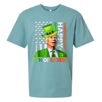 Merry 4th Of St Patricks Day Joe Biden Leprechaun Hat Clover Gift Sueded Cloud Jersey T-Shirt