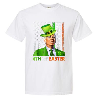 Merry 4th Of St Patricks Day Joe Biden Leprechaun Hat Clover Gift Garment-Dyed Heavyweight T-Shirt