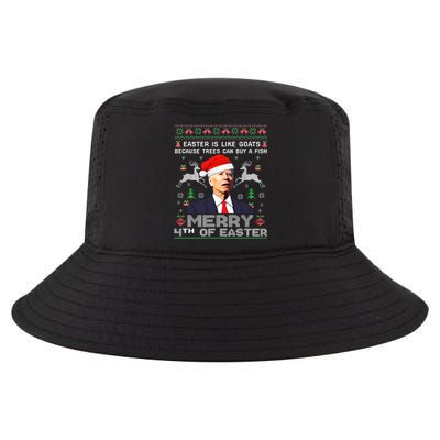 Merry 4th Of Easter Funny Biden Ugly Christmas Sweater  Cool Comfort Performance Bucket Hat