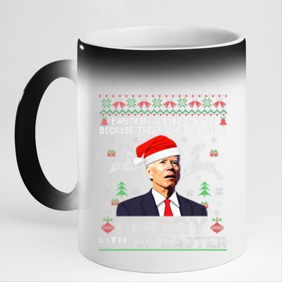 Merry 4th Of Easter Funny Biden Ugly Christmas Sweater  11oz Black Color Changing Mug