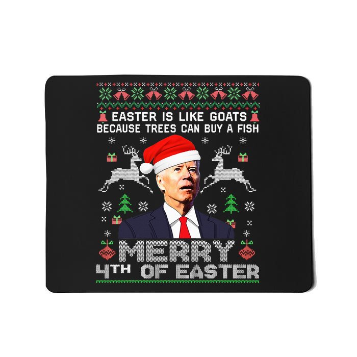 Merry 4th Of Easter Funny Biden Ugly Christmas Sweater  Mousepad