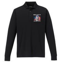 Merry 4th Of Christmas In July Funny Biden Performance Long Sleeve Polo