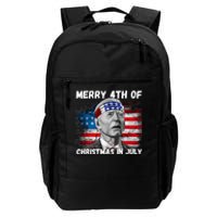 Merry 4th Of Christmas In July Funny Biden Daily Commute Backpack