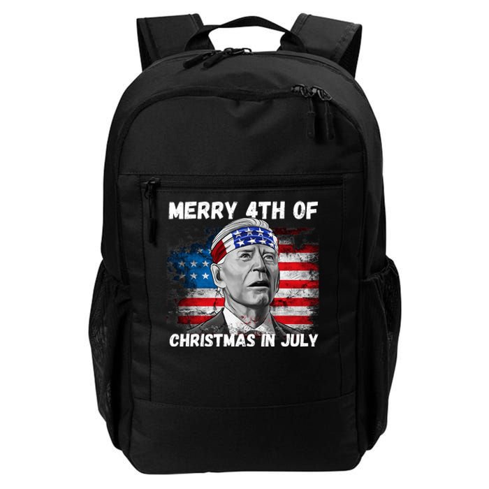 Merry 4th Of Christmas In July Funny Biden Daily Commute Backpack