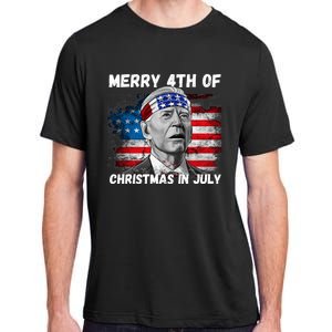 Merry 4th Of Christmas In July Funny Biden Adult ChromaSoft Performance T-Shirt