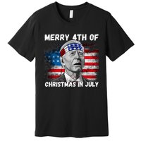 Merry 4th Of Christmas In July Funny Biden Premium T-Shirt